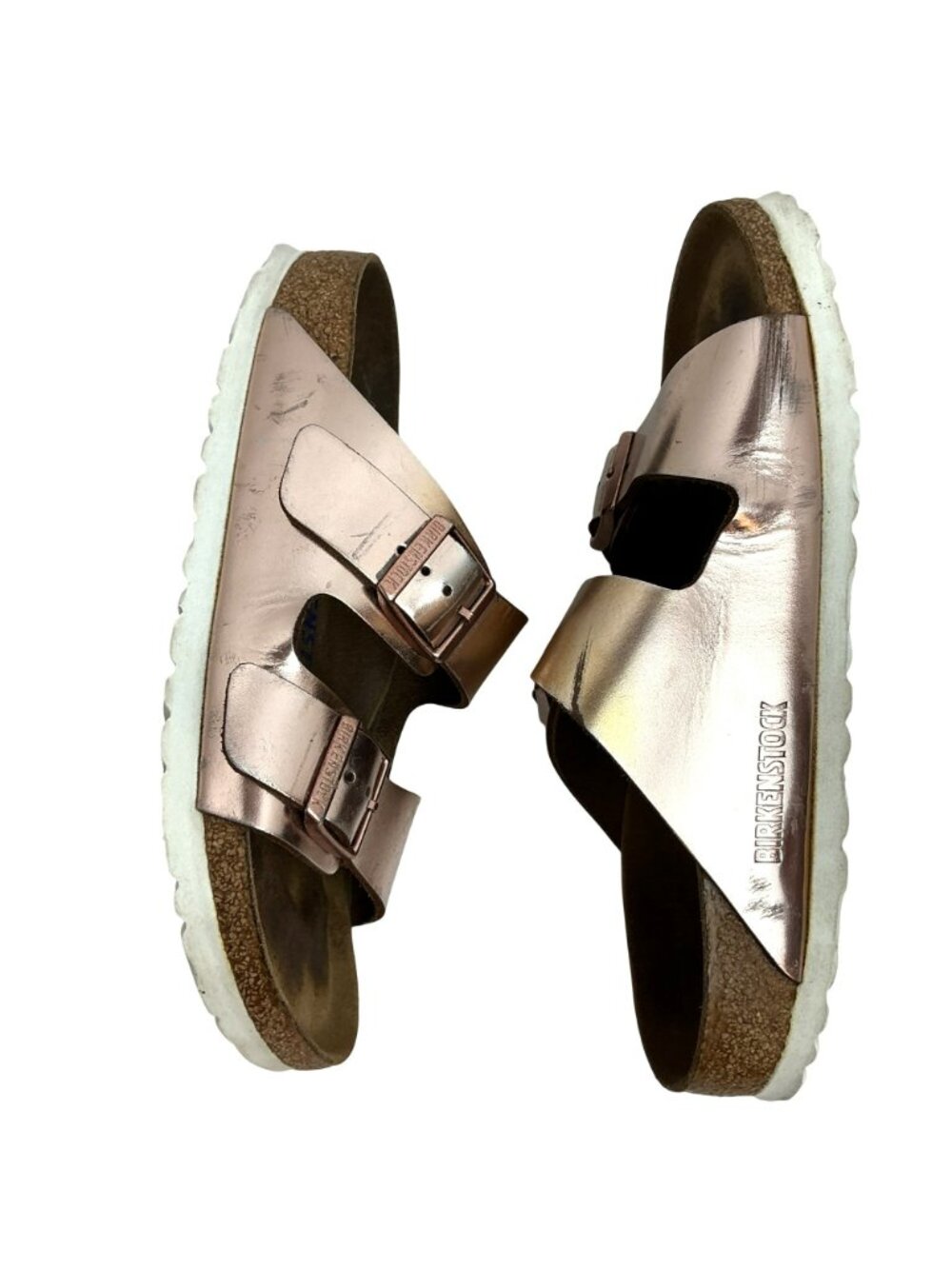 Birkenstock Arizona Rose Gold Double Buckle Slide Sandals Womens Size 5 EU 36 Ma - Picture 6 of 16